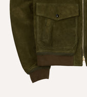 Green Heavyweight Suede A 2 Bomber Jacket