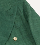 Green Tussah Silk Double Breasted Evening Jacket