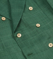 Green Tussah Silk Double Breasted Evening Jacket