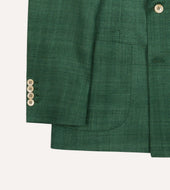 Green Tussah Silk Double Breasted Evening Jacket