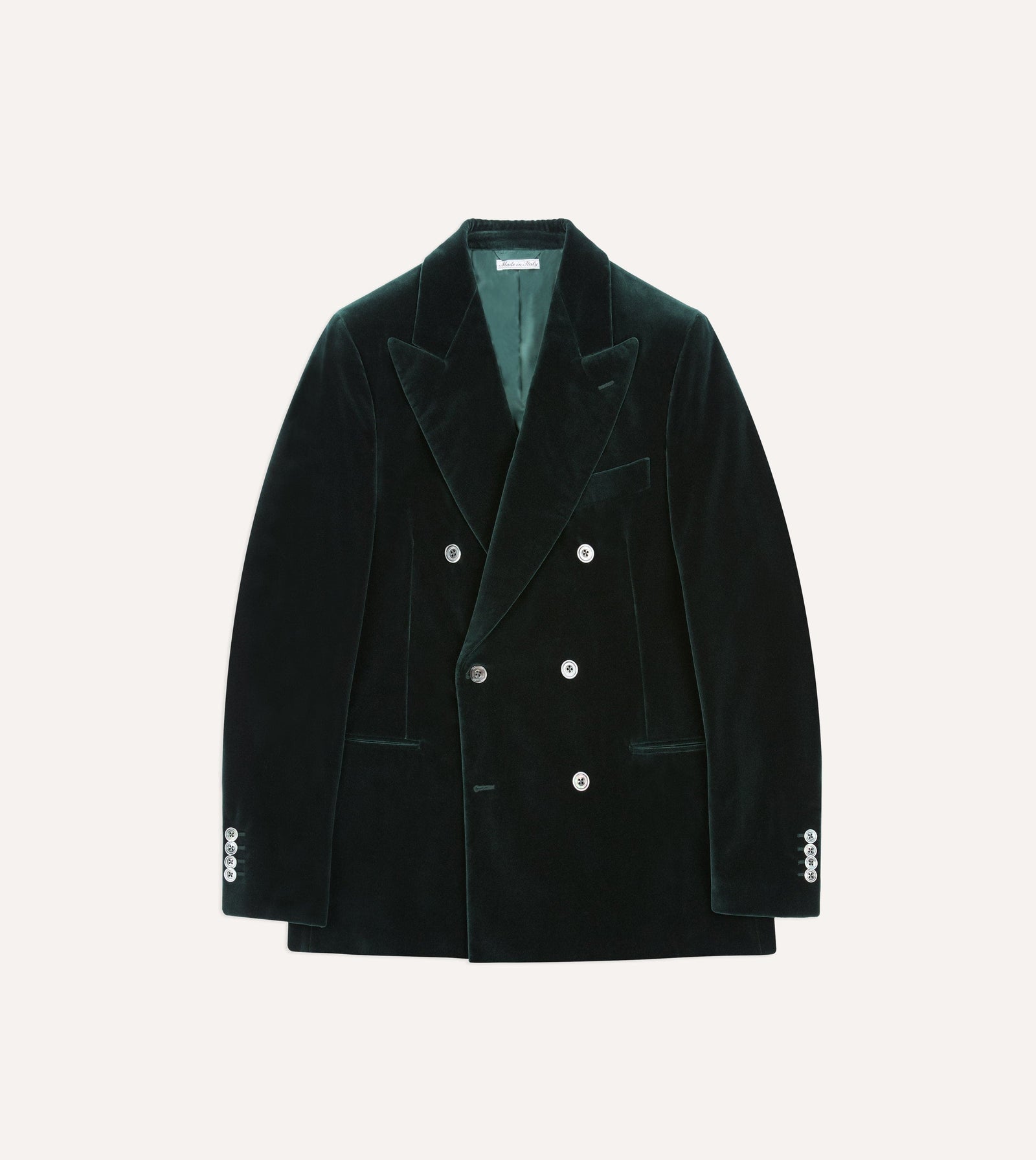 Green Velvet Double Breasted Blazer
