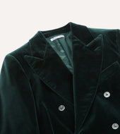 Green Velvet Double Breasted Blazer