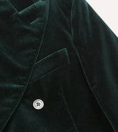 Green Velvet Double Breasted Blazer
