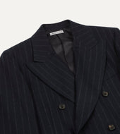 Chalkstripe Wool Flannel Double Breasted Tailored Jacket