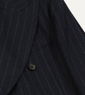 Chalkstripe Wool Flannel Double Breasted Tailored Jacket