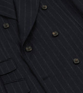 Chalkstripe Wool Flannel Double Breasted Tailored Jacket