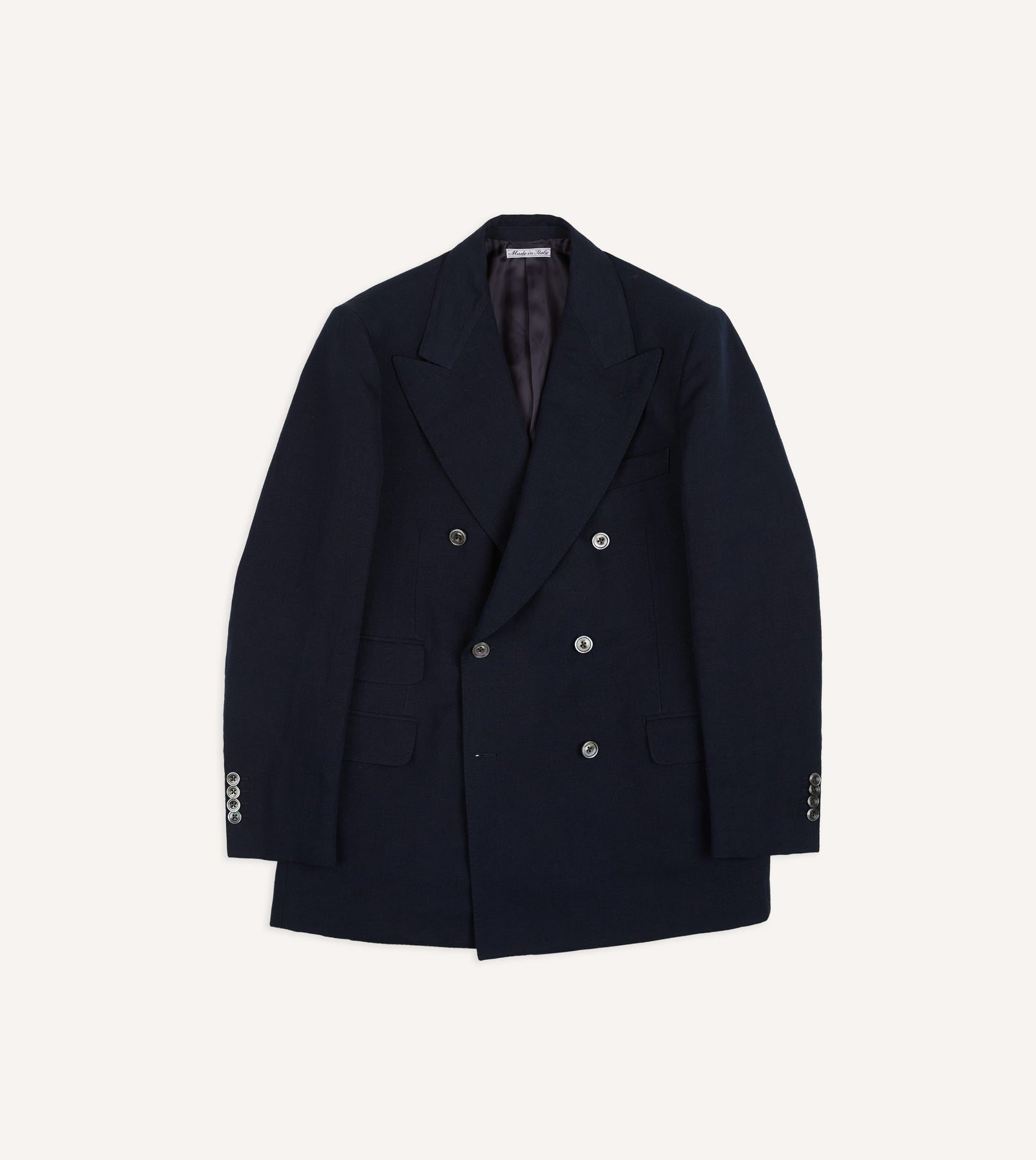 Linen Cotton Double Breasted Tailored Jacket