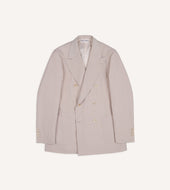 Pink Tussah Silk-Linen Double-Breasted Tailored Jacket