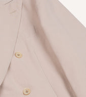 Pink Tussah Silk Linen Double Breasted Tailored Jacket