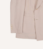 Pink Tussah Silk Linen Double Breasted Tailored Jacket