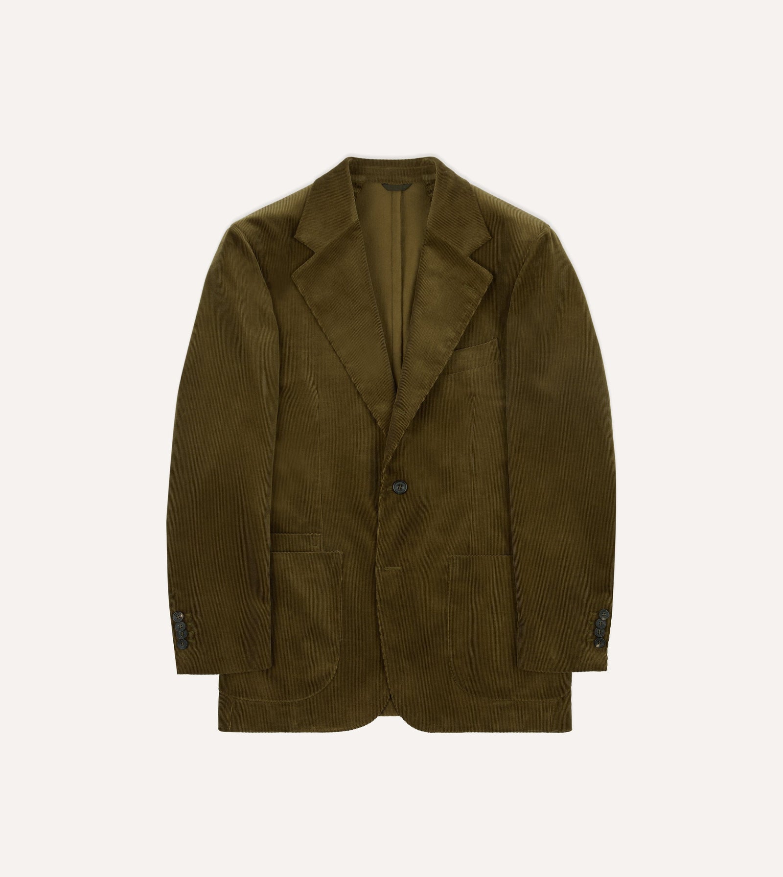 Green Mid Wale Cotton Corduroy Tailored Jacket