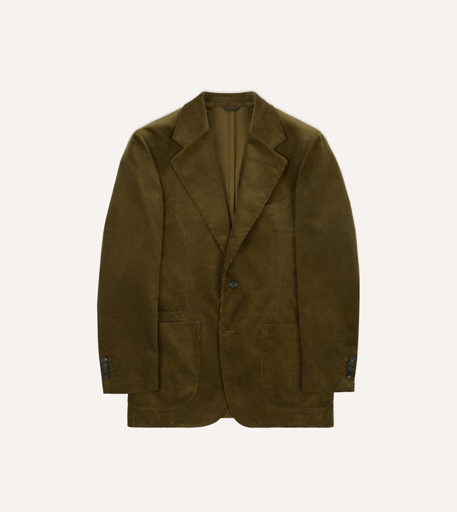Olive Green Mid-Wale Cotton Corduroy TailoredÃ‚Â Jacket