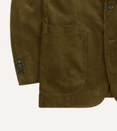 Green Mid Wale Cotton Corduroy Tailored Jacket