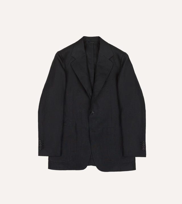 Black Irish Linen Tailored Jacket