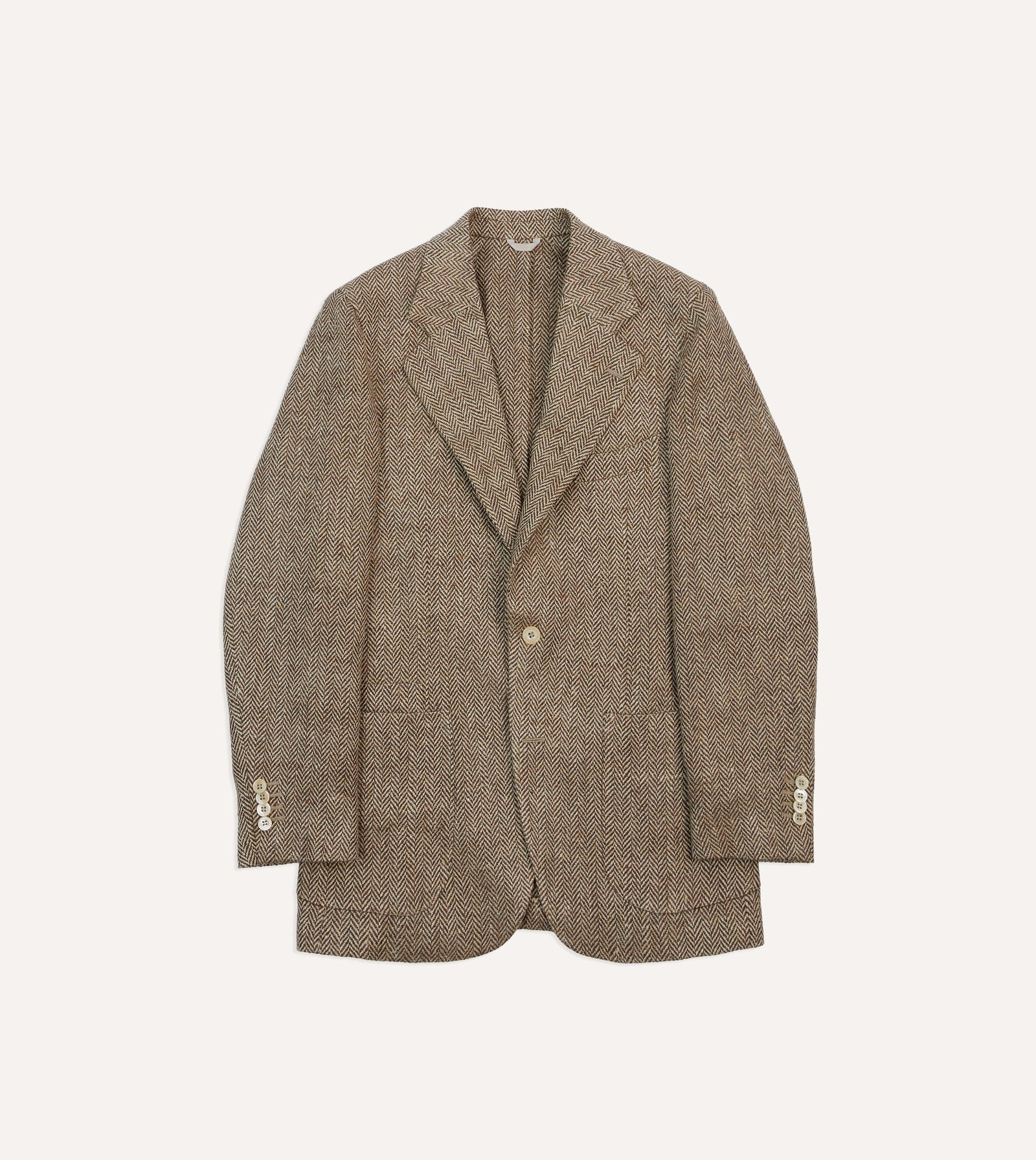 Herringbone Linen Silk Blazer