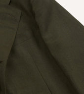 Green Linen Wool Tailored Jacket