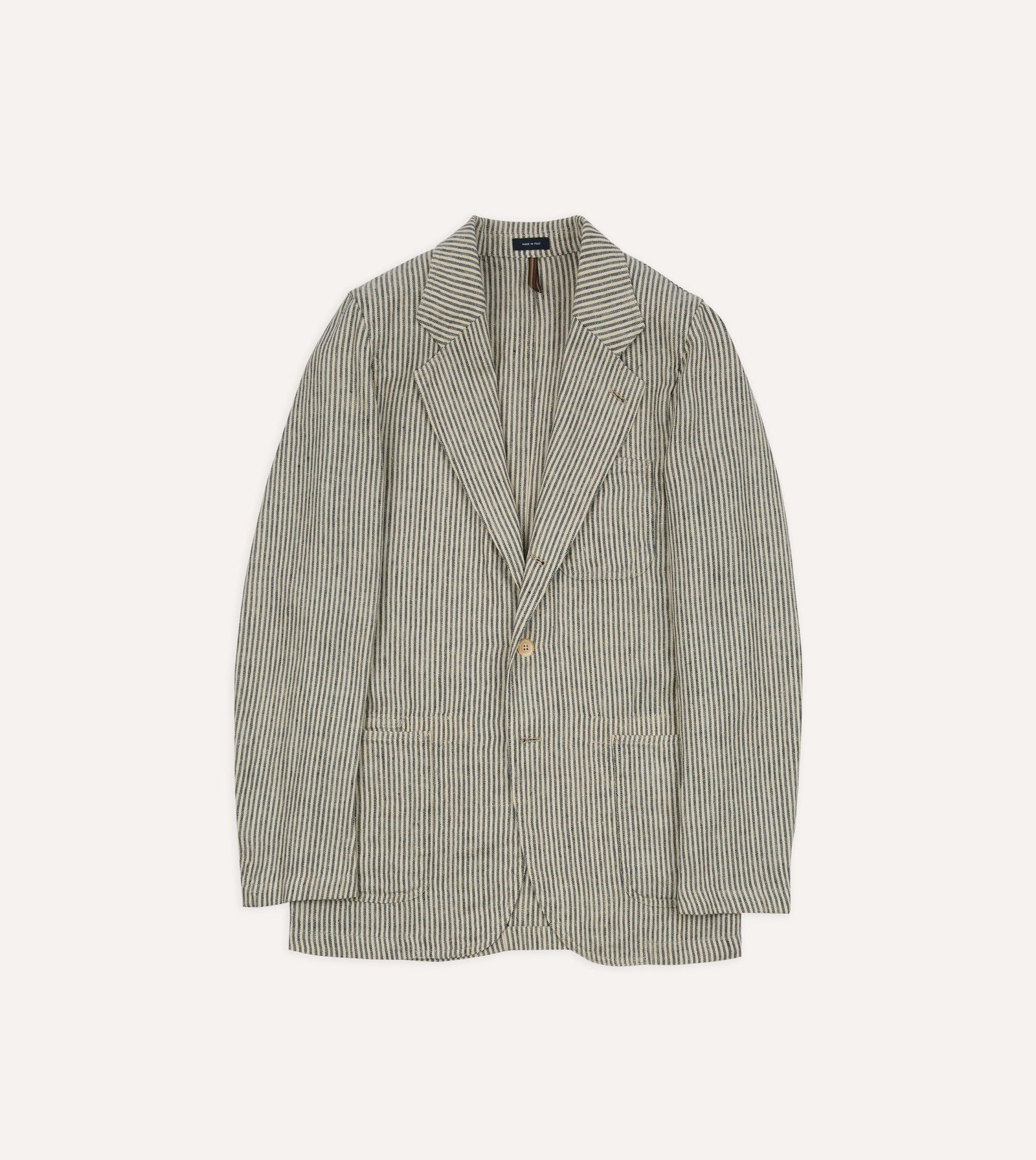 And Ecru Stripe Oxford Linen Games Blazer Mk Iv