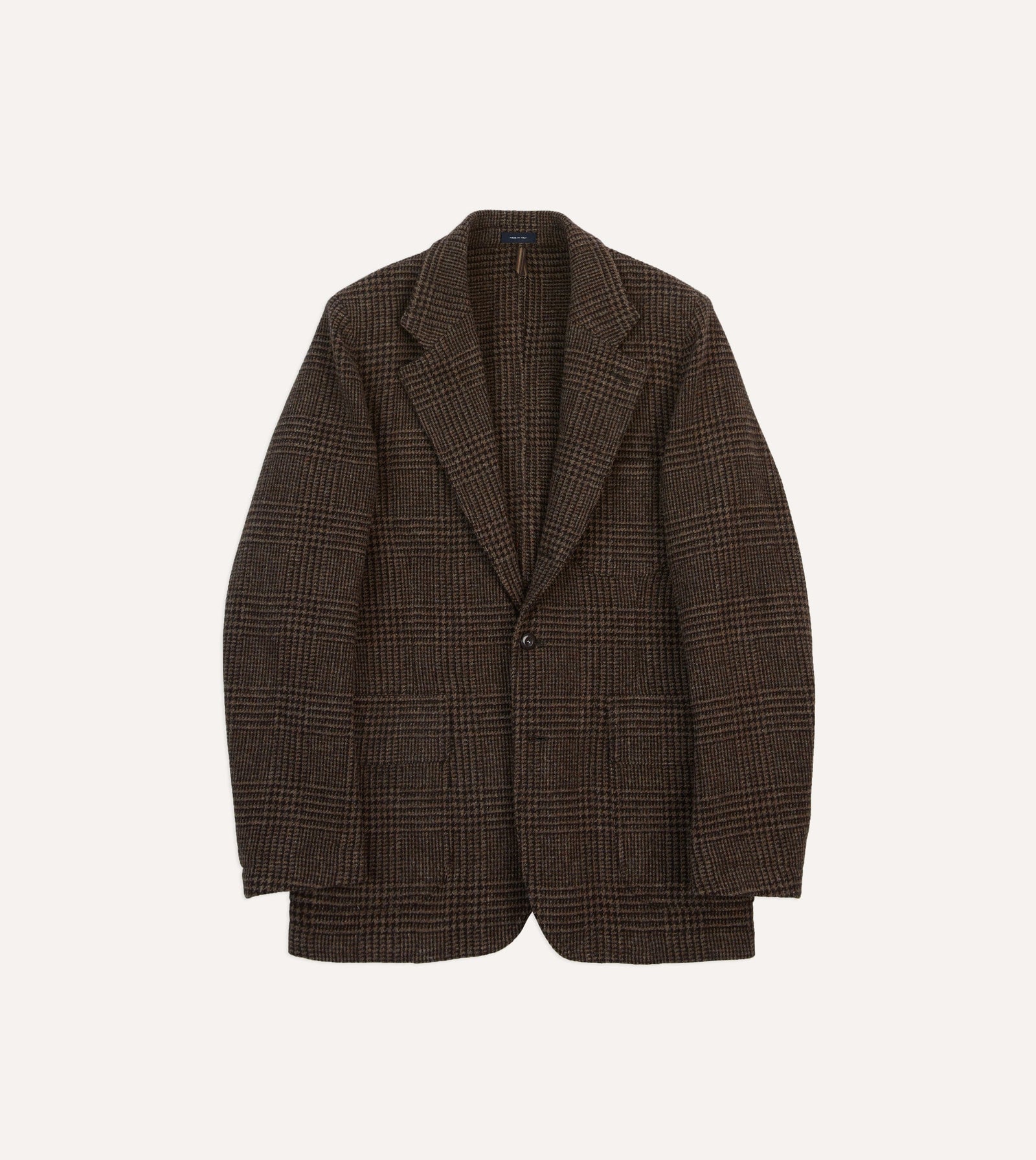 Dark Brown Prince Of Wales Check Tweed Games Blazer Mk Vii