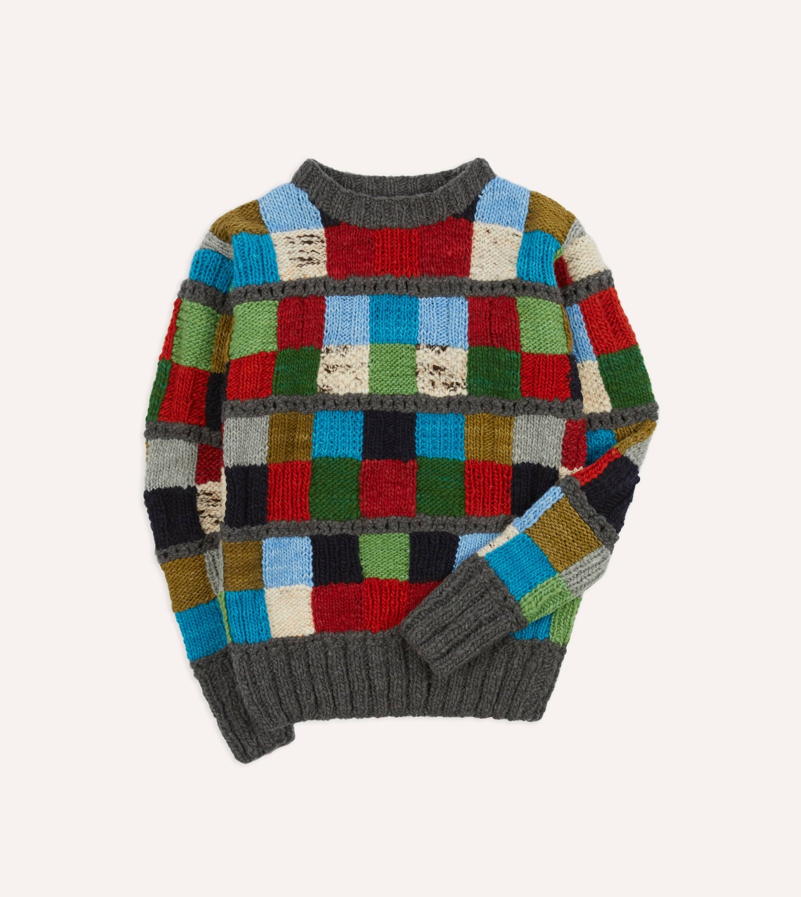 Chamula For Drake S Patchwork Merino Jumper