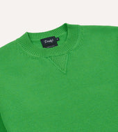 Green Wool Cotton Knit Sweatshirt