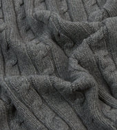 Grey Alpaca Lambswool Cable Knit Sleeveless Cardigan