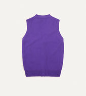 Purple Lambswool Sleeveless Cardigan