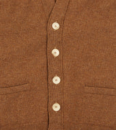 Light Brown Lambswool Sleeveless Cardigan