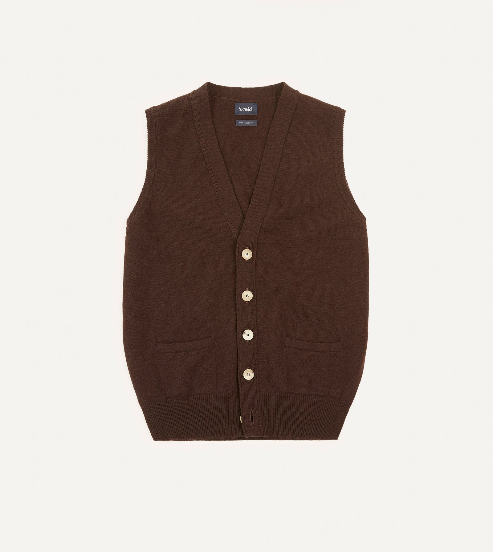 Lambswool Sleeveless Cardigan