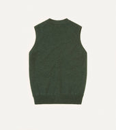 Green Lambswool Sleeveless Cardigan
