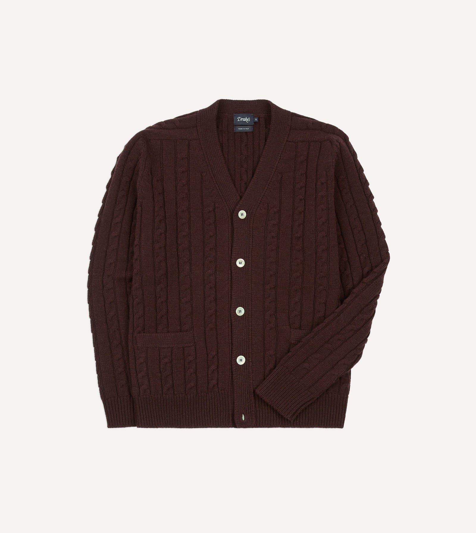 Lambswool 6 Button Cable Knit Cardigan