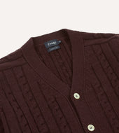Lambswool 6 Button Cable Knit Cardigan