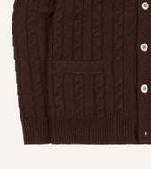 Lambswool 6 Button Cable Knit Cardigan