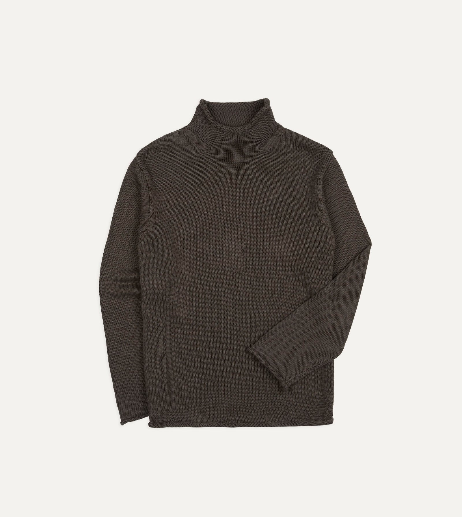 Linen Cotton Mock Neck Jumper
