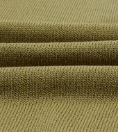 Green Knitted Crepe Cotton Short Sleeve Polo Shirt