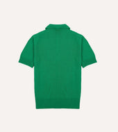 Green Knitted Silk Short Sleeve Polo Shirt