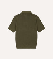 Waffle Knit Cotton Short Sleeve Polo Shirt