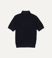 Waffle Knit Cotton Short Sleeve Polo Shirt