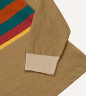 Multi Centre Stripe Linen Cotton Knitted Rugby Shirt
