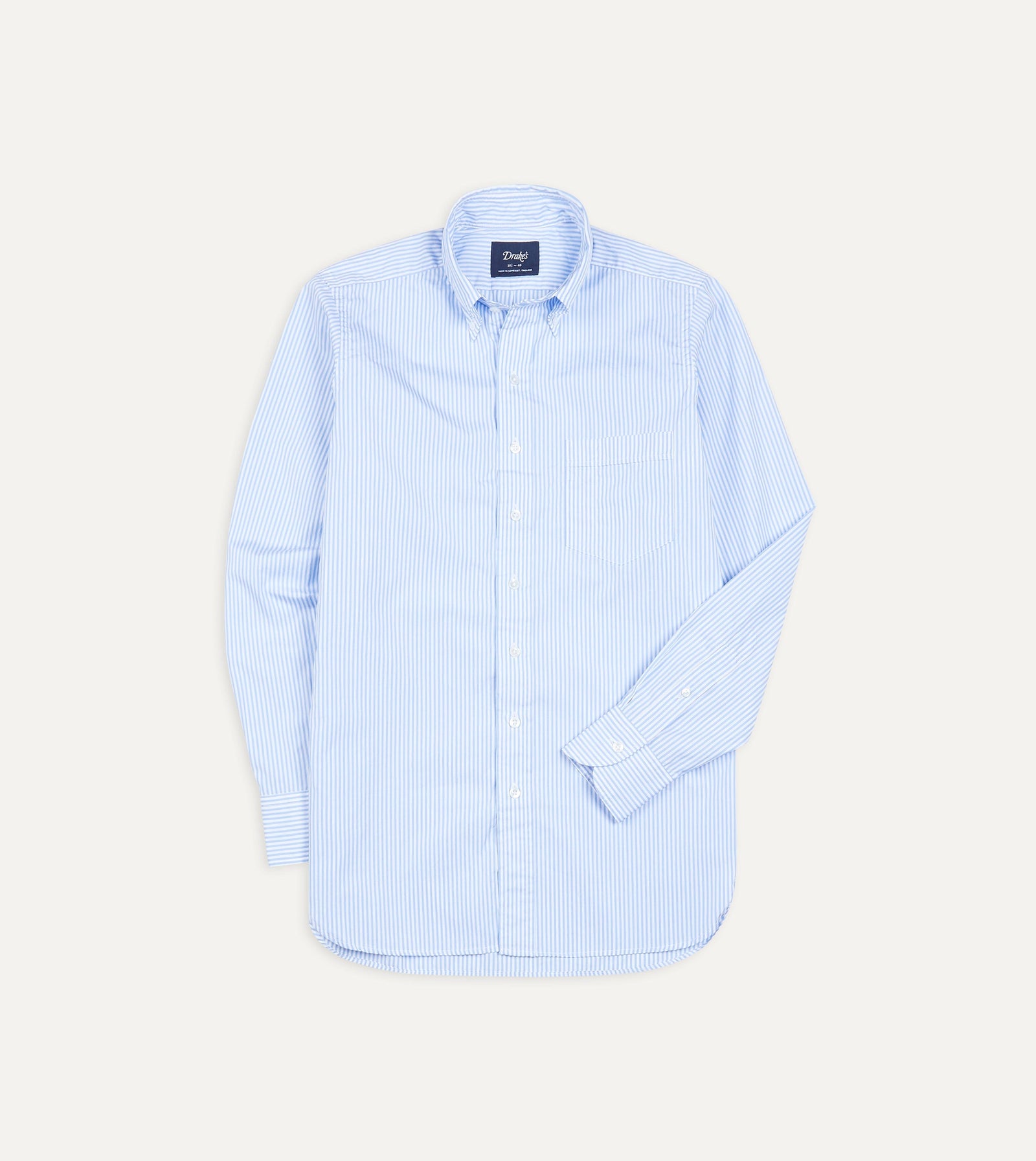 Light Bengal Stripe Cotton Poplin Button Down Shirt