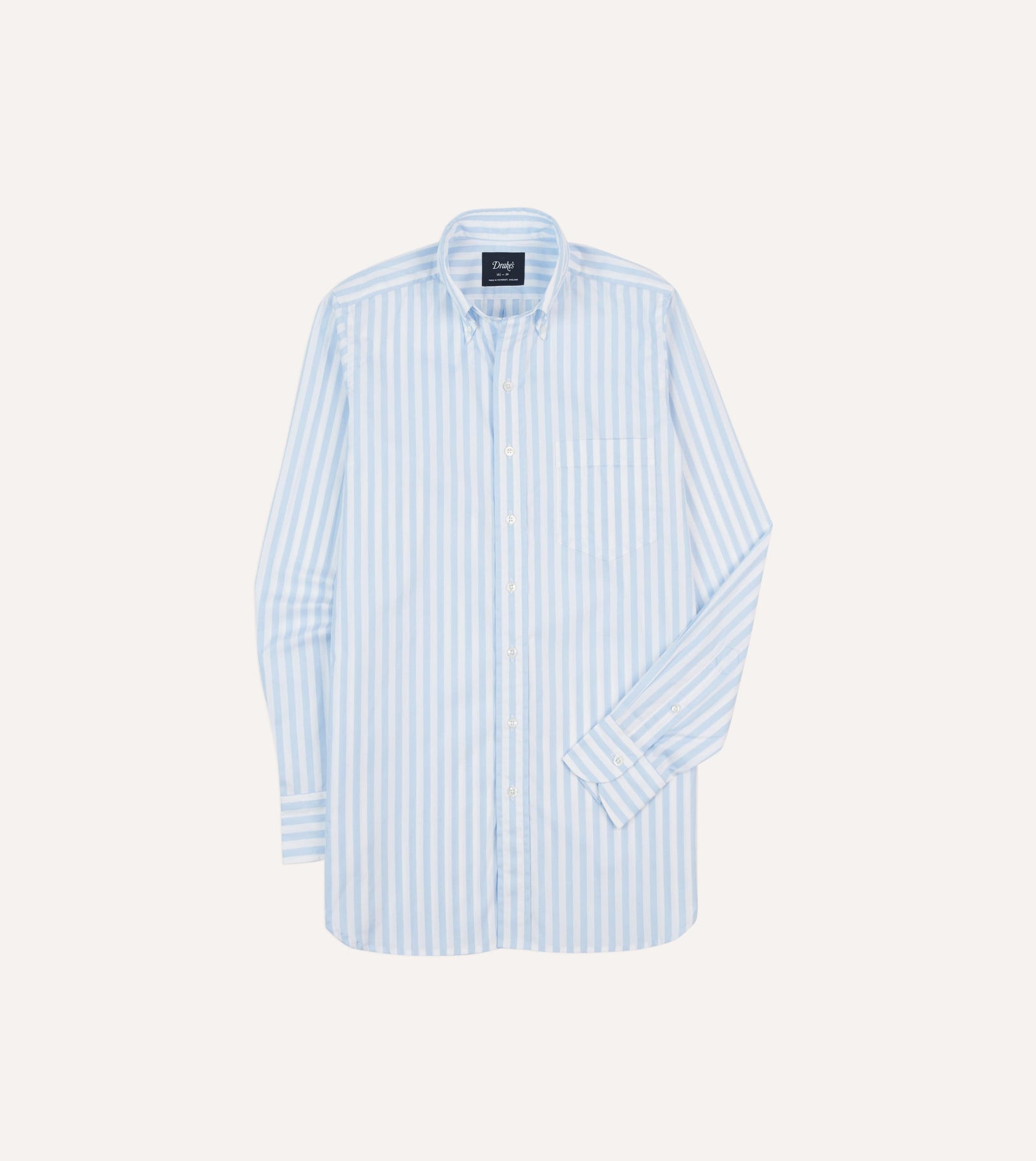 Broad Stripe Cotton Poplin Button Down Shirt