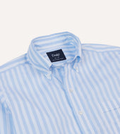 Broad Stripe Cotton Poplin Button Down Shirt