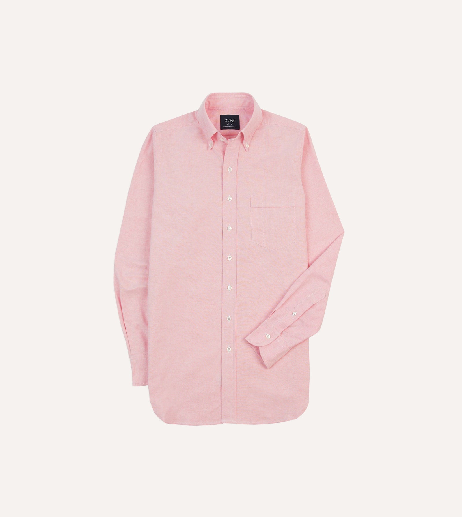 Bright Pink Cotton Oxford Cloth Button Down Shirt