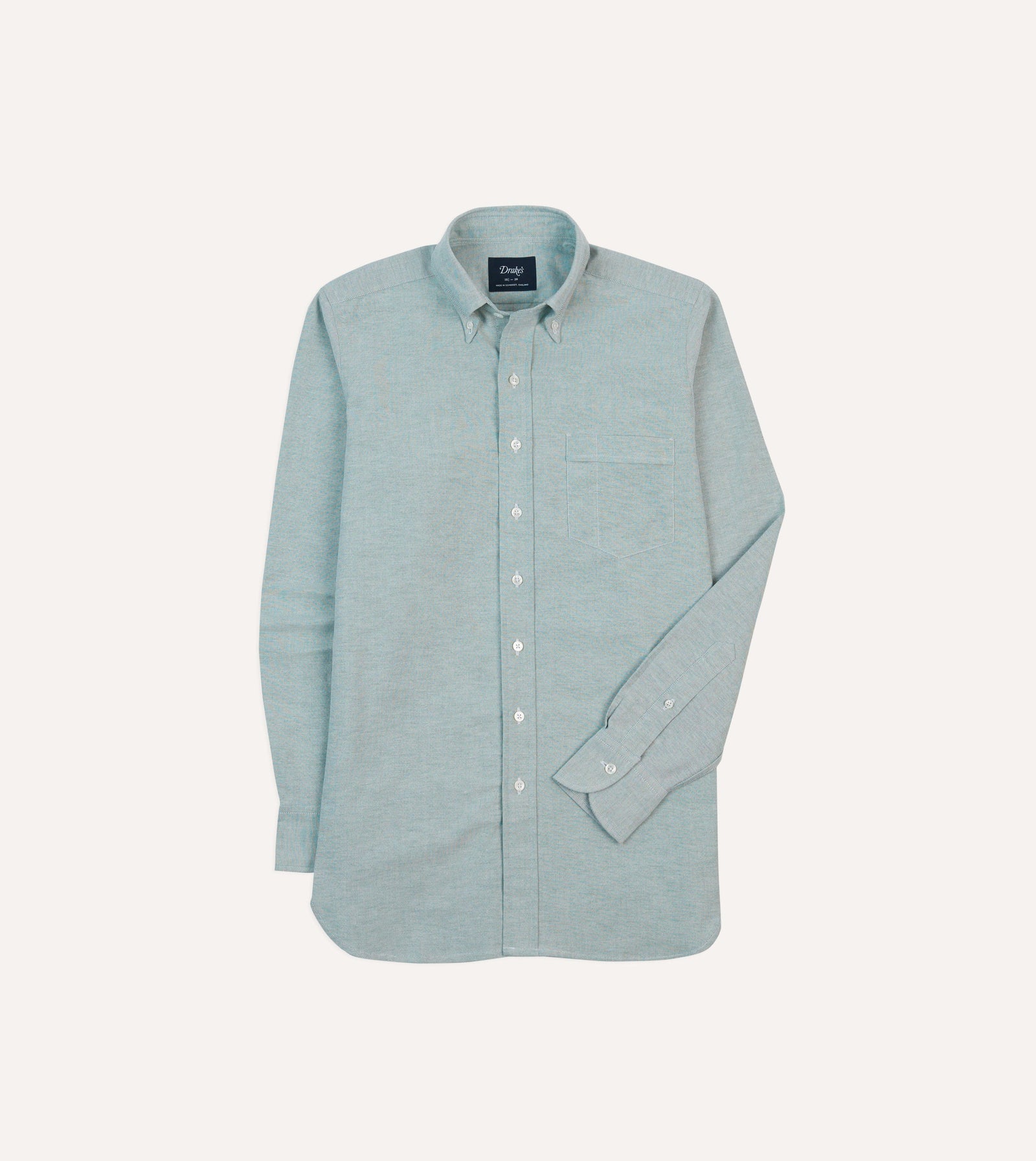 Green Cotton Oxford Cloth Button Down Shirt