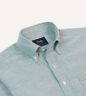 Green Cotton Oxford Cloth Button Down Shirt