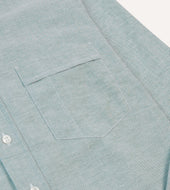 Green Cotton Oxford Cloth Button Down Shirt