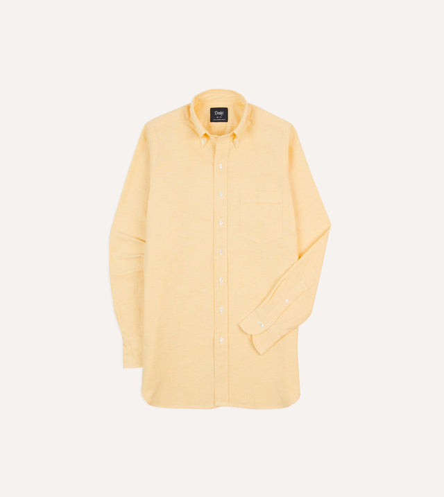 Yellow Cotton Oxford Cloth Button-Down Shirt