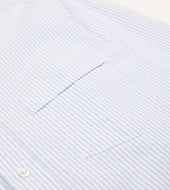 Light Ticking Stripe Cotton Oxford Cloth Button Down Shirt