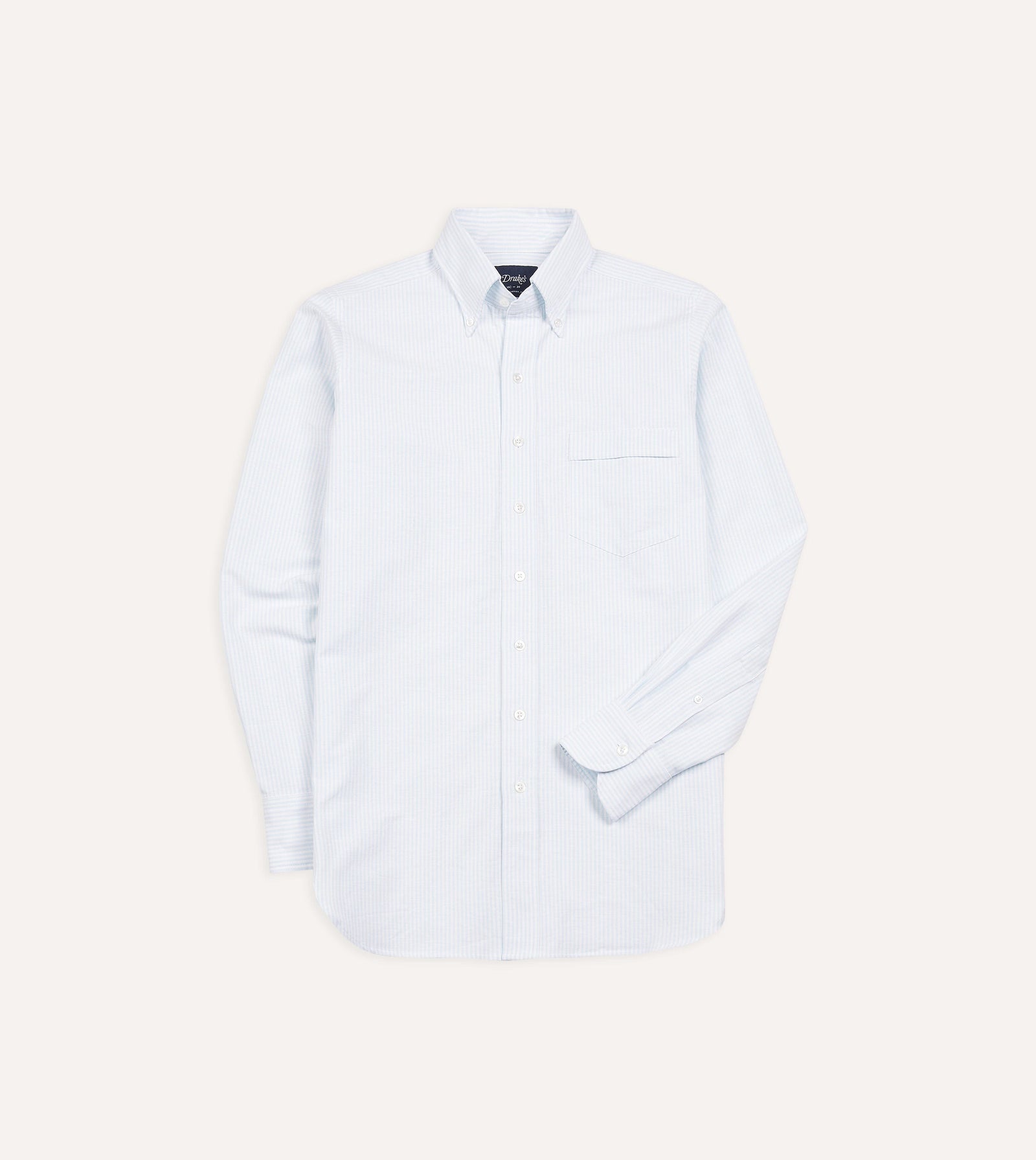 Ticking Stripe Cotton Oxford Cloth Button Down Shirt