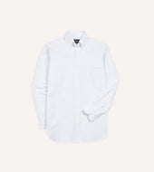 Sky Ticking Stripe Cotton Oxford Cloth Button-Down Shirt