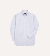 Ticking Stripe Cotton Oxford Cloth Button Down Shirt